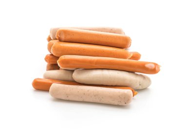 Beyaz arka plan üzerinde sosis mix