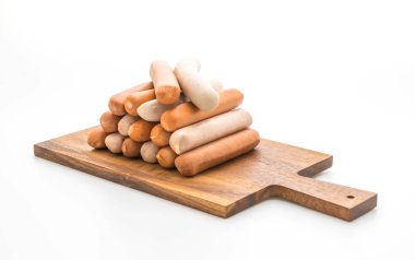 Beyaz arka plan üzerinde sosis mix