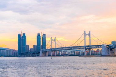Gwangan köprü Busan City, Güney Kore.