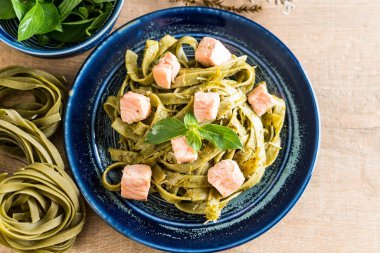 ıspanak fettuccine somon ile