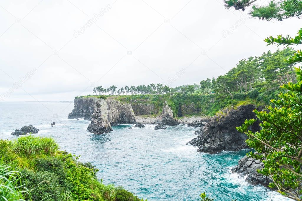 Jeju-do Oedolgae Rock (famous natural landmark) in Jeju Island,