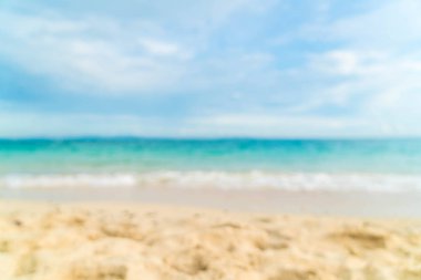 Bulanıklık güzel tropikal plaj ve deniz manzarası backgro
