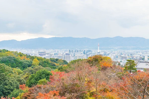 Kiyomizu-dera Kyoto City hava görünümünü Sonbahar sezonu. — Stok fotoğraf