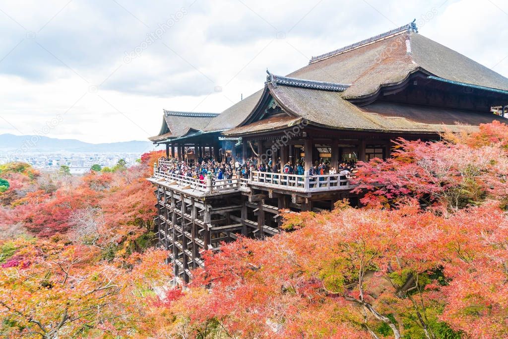 Kiyomizu or Kiyomizu-dera temple in autum season at Kyoto.