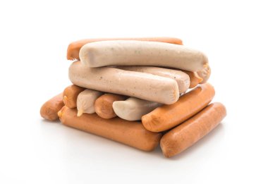 Beyaz arka plan üzerinde sosis mix