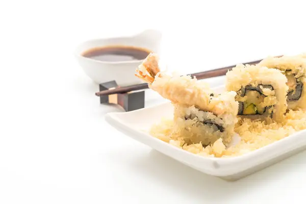 Tempura karides suşi roll - Japon gıda tarzı — Stok fotoğraf