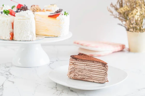 Chocolate crape cake — Stock Photo, Image