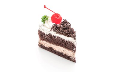 beyaz zemin üzerine siyah orman keki