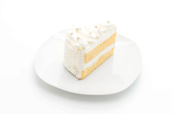 白色背景香草蛋糕 — 图库照片