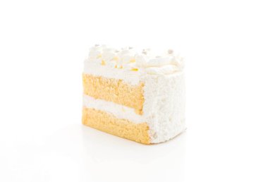 Beyaz arka plan üzerinde vanilyalı kek