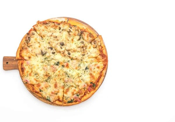 Pizza agli spinaci e funghi — Foto Stock