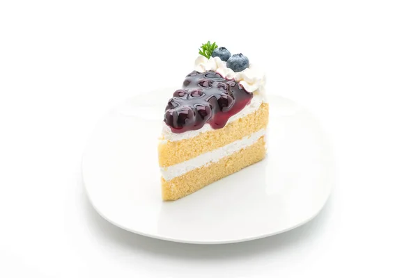 在白色背景上的蓝莓蛋糕 — 图库照片
