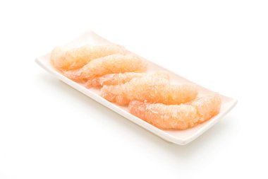 beyaz zemin üzerine taze pomelo