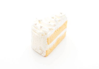 Beyaz arka plan üzerinde vanilyalı kek