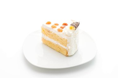 Macadamia pasta beyaz arka plan üzerinde