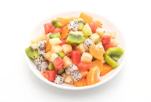 Mezcla de frutas en rodajas (naranja, fruta del dragón, sandía, piña , — Foto de Stock