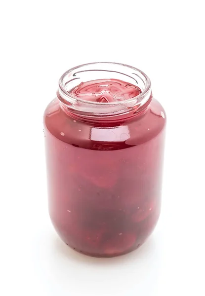Engarrafamento de morango em jarra — Fotografia de Stock