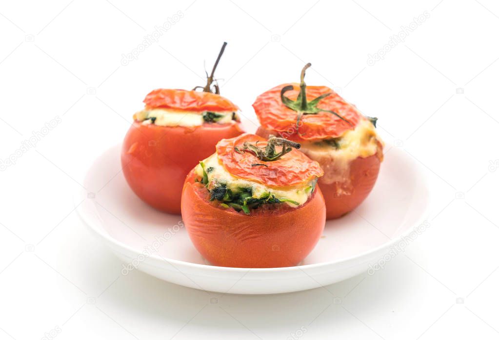  baked tomatoes stuffed with cheese and spinach 