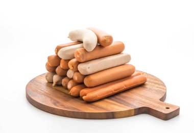 Beyaz arka plan üzerinde sosis mix