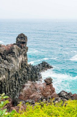 Jungmun Daepo sahil Jusangjeolli Cliff, Jeju Adası