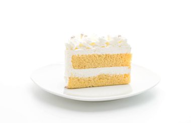 Beyaz arka plan üzerinde vanilyalı kek