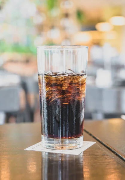 A glass of cola in restaurant — Stock Photo, Image