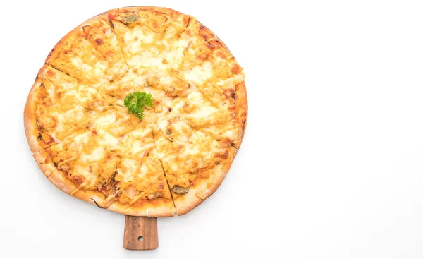 Kurczak z grilla pizza z sosem tysiąca wyspa — Zdjęcie stockowe