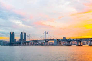 Gwangan köprü Busan City, Güney Kore.