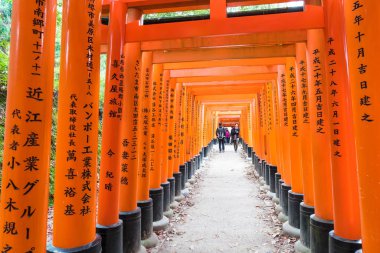 Kyoto - 24 Kasım 2016: Yakın ağ geçitleri Fushimi Inari Taisha Shr içinde