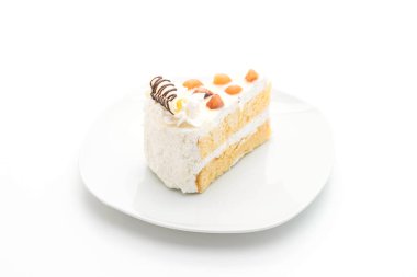 Macadamia pasta beyaz arka plan üzerinde