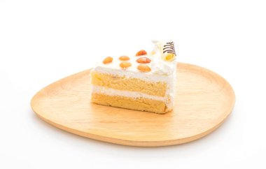 Macadamia pasta beyaz arka plan üzerinde