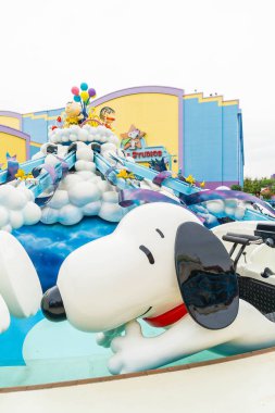 Osaka, Japonya - 21 Kasım 2016: temel tema park konumlar 