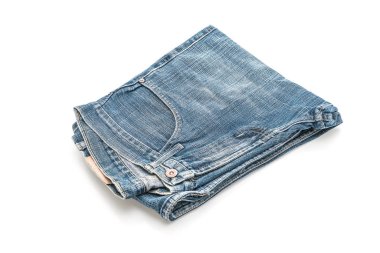 Beyaz arka plan üzerinde katlanmış kot