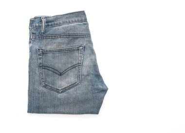 Beyaz arka plan üzerinde katlanmış kot