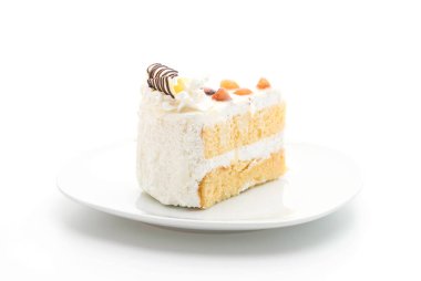 Macadamia pasta beyaz arka plan üzerinde