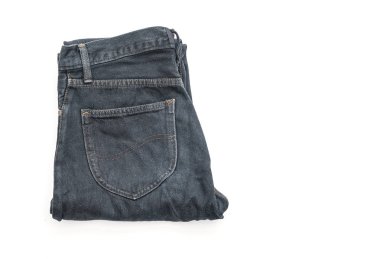 Beyaz arka plan üzerinde katlanmış kot