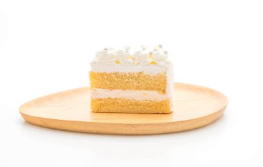 Beyaz arka plan üzerinde vanilyalı kek