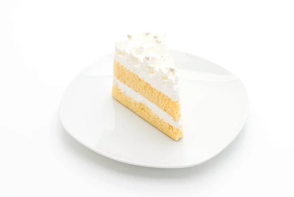 白色背景香草蛋糕 — 图库照片