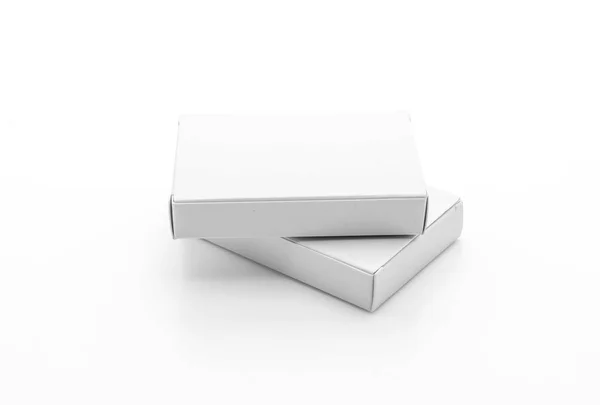 Белая бумажная коробка — стоковое фото