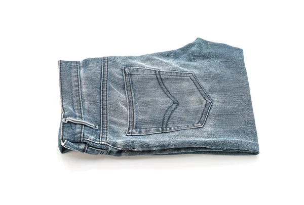 Beyaz arka plan üzerinde katlanmış kot