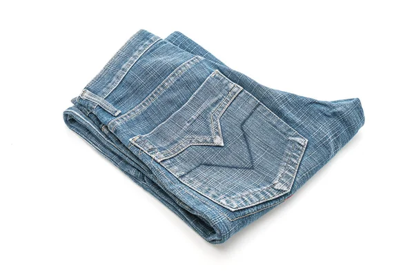 Beyaz arka plan üzerinde katlanmış kot