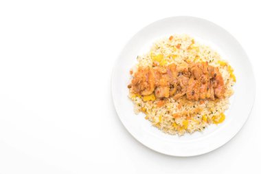 ızgara tavuk ve teriyaki soslu kızarmış pilav