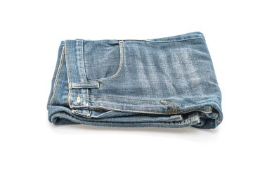 Beyaz arka plan üzerinde katlanmış kot