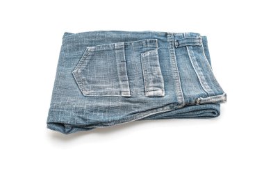 Beyaz arka plan üzerinde katlanmış kot