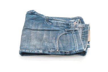 Beyaz arka plan üzerinde katlanmış kot