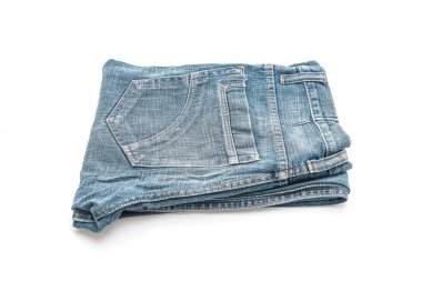 Beyaz arka plan üzerinde katlanmış kot