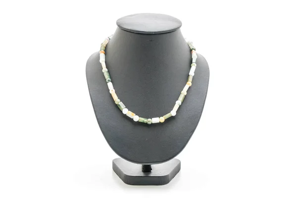 Красивое и роскошное ожерелье с шеей ювелирного стенда — стоковое фото