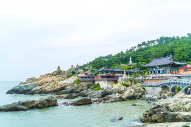 Güzel mimari Haedong Yonggungsa Tapınağı'nda oturur üzerine bir 