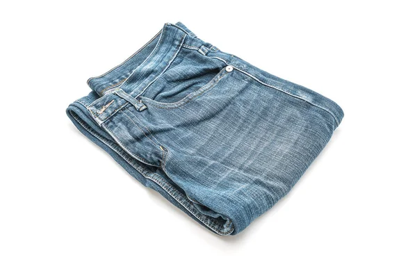 Beyaz arka plan üzerinde katlanmış kot