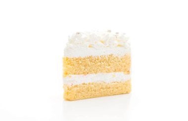 Beyaz arka plan üzerinde vanilyalı kek